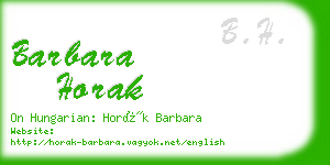 barbara horak business card